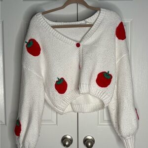 fluffy strawberry cardigan!🍓